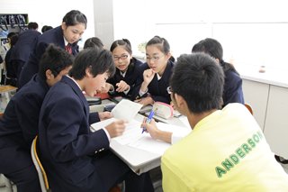 第一中学校で国際交流