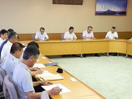 桜島噴火警報発表に伴う情報共有会議の画像