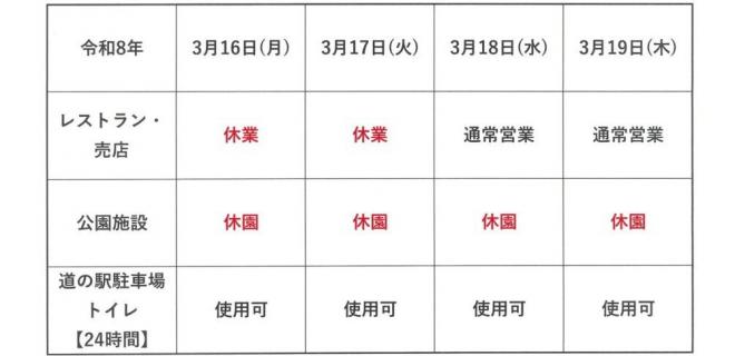 神話の里公園臨時休業