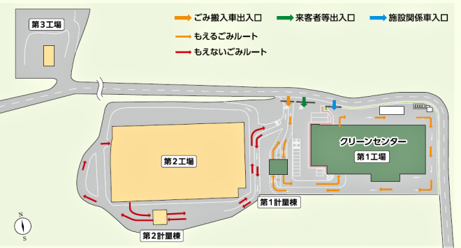 クリーンセンター持ち込みルート図