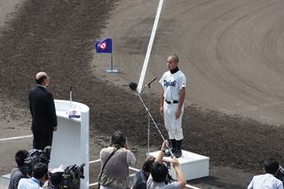 都築教育学園鹿児島第一高等学校野球部キャプテンの前田竜太郎君