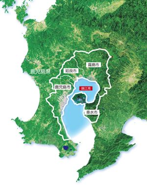 錦江湾奥の地図