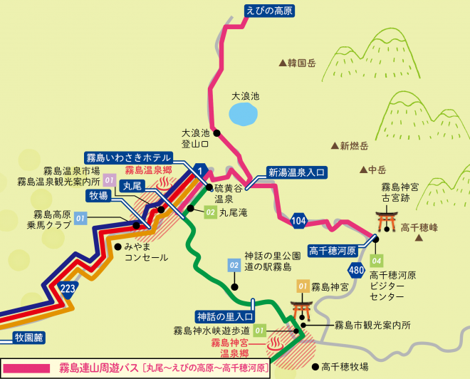 連山周遊バス路線図