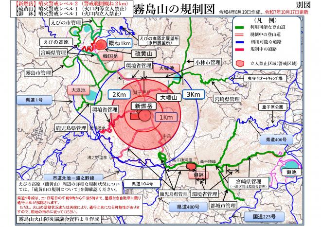 新燃岳噴火警戒レベル2