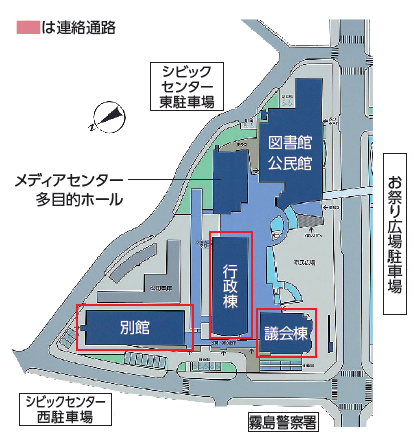 国分庁舎の位置図